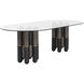 Yanna 94.5 X 47.25 inch Clear / Black / Brown Dining Table